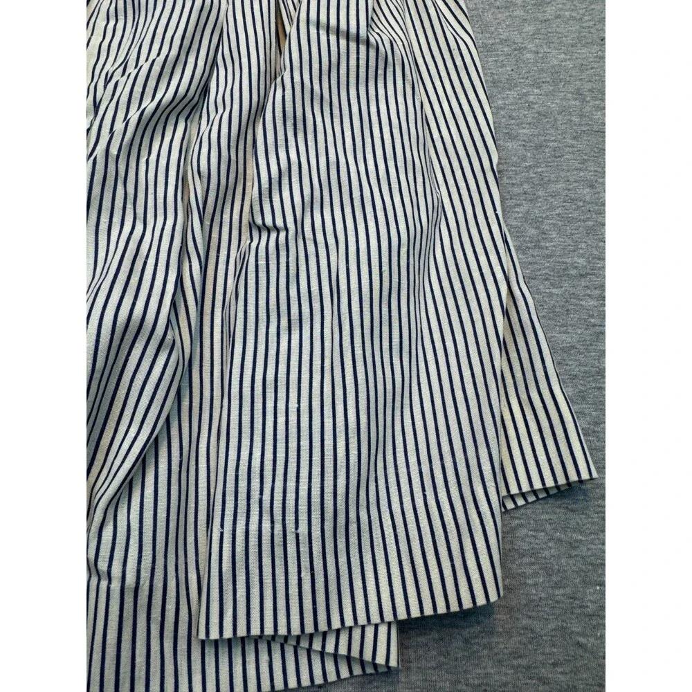 Vintage 1980s Girls Sailor Dress Smocked Nautical Striped Handmade Approx 4T